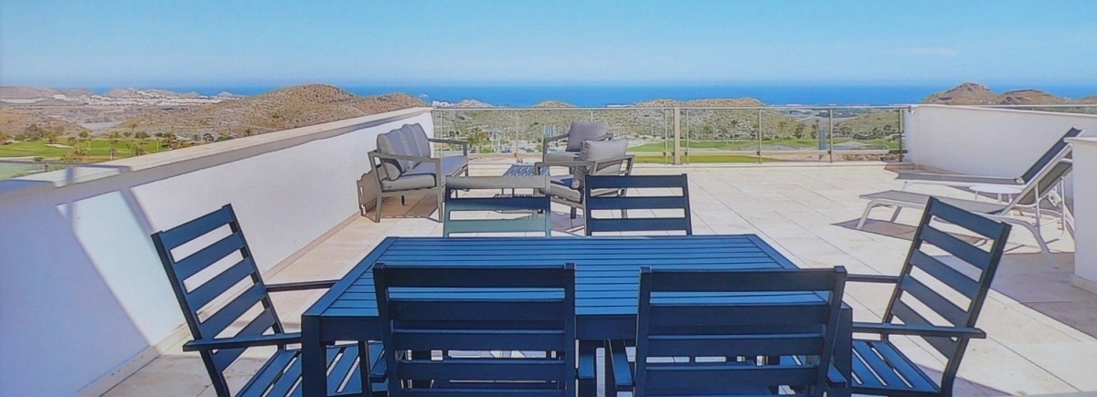 Aguilón Golf Resort, Costa Almeria - Möbl. Luxus Fairway Apartment am Meer im besten europ. Desert Golf Resort, Costa Almeria